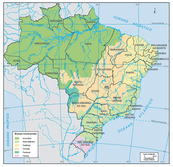 IBGE lança mapa com biomas brasileiros regiaonoroeste com